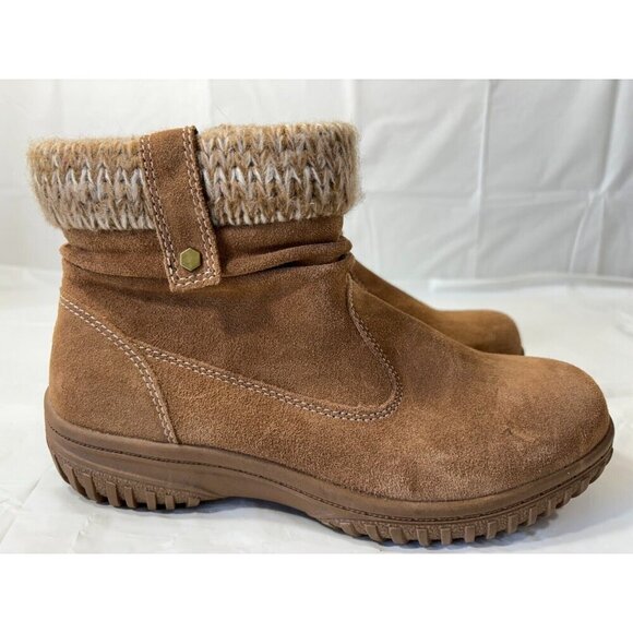 Khombu Laura All Weather Ankle Booties Chestnut Suede Womens Size 7 - Picture 2 of 12